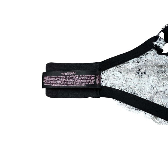 Victoria's Secret Dream Angels Perfect Coverage Bra 32DD White w Black Lace - Picture 10 of 10